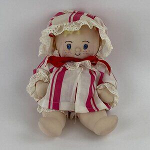 Vintage Handmade Cabbage Patch Style Cloth Doll Blonde Hair Craters Label